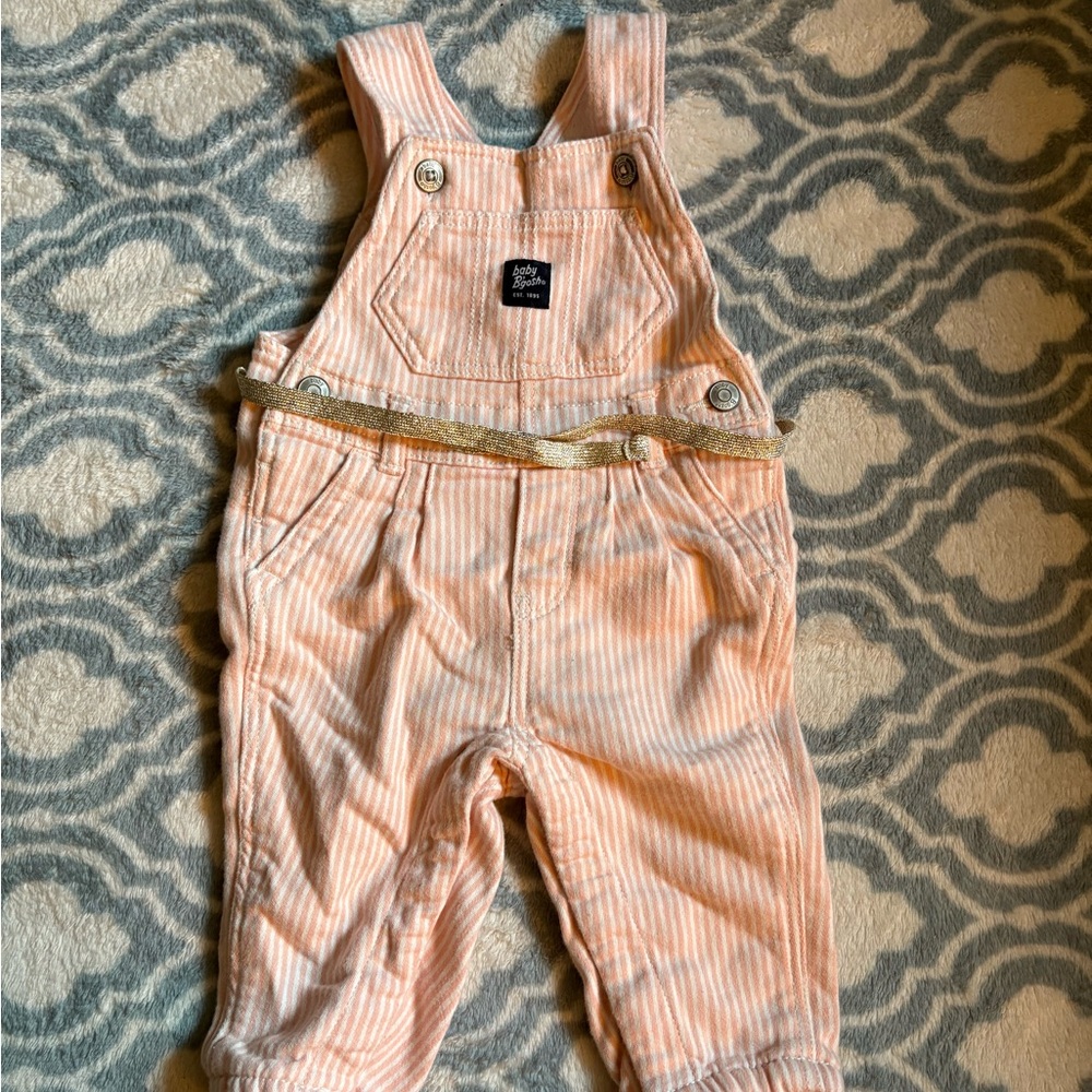 Baby B’Gosh Light Pink Striped Overalls Size 3-6 months Only worn